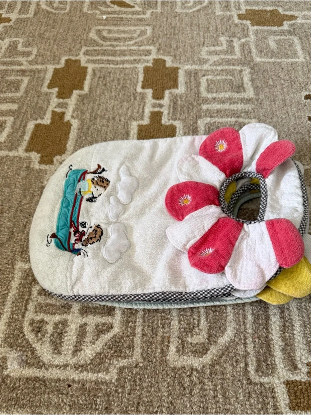 MacKenzie-Childs Multi-Bib Set with Yellow, Pink and Blue Accents